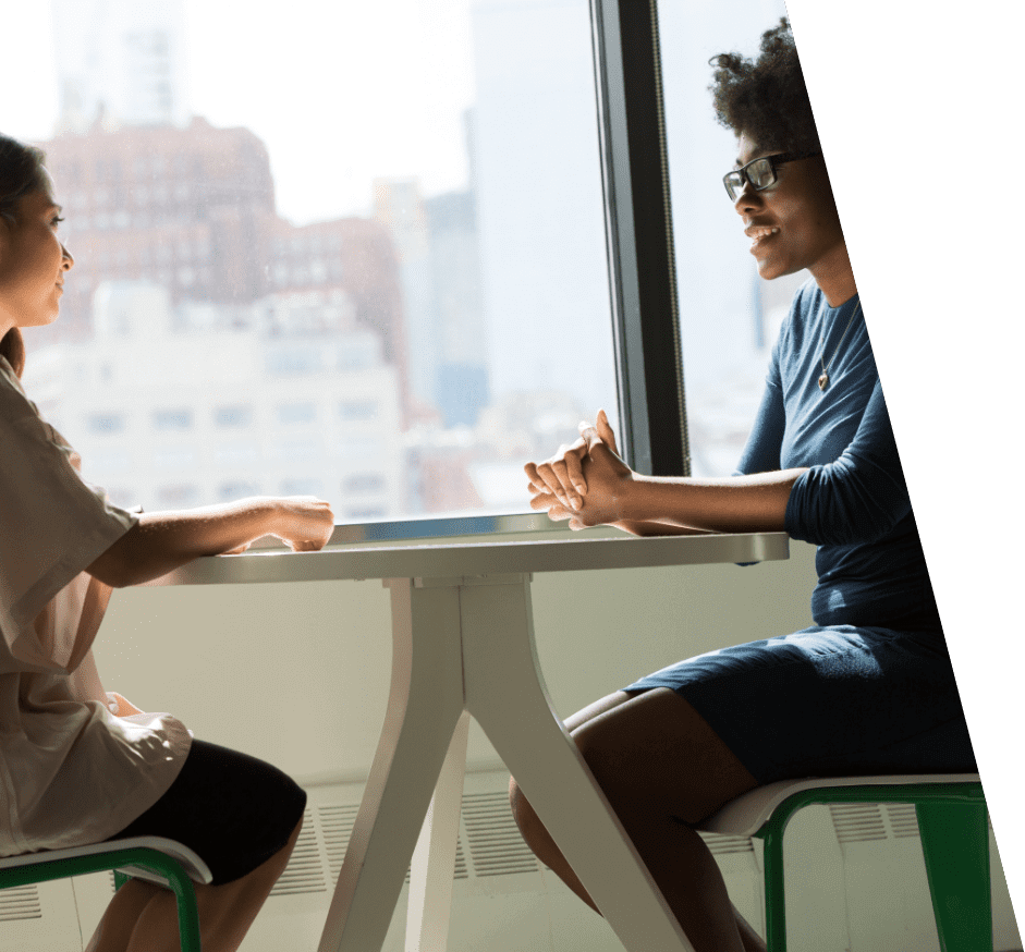 Two womans having a conversation