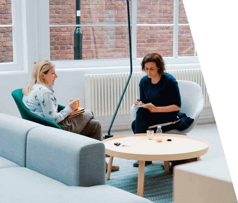 two women chatting